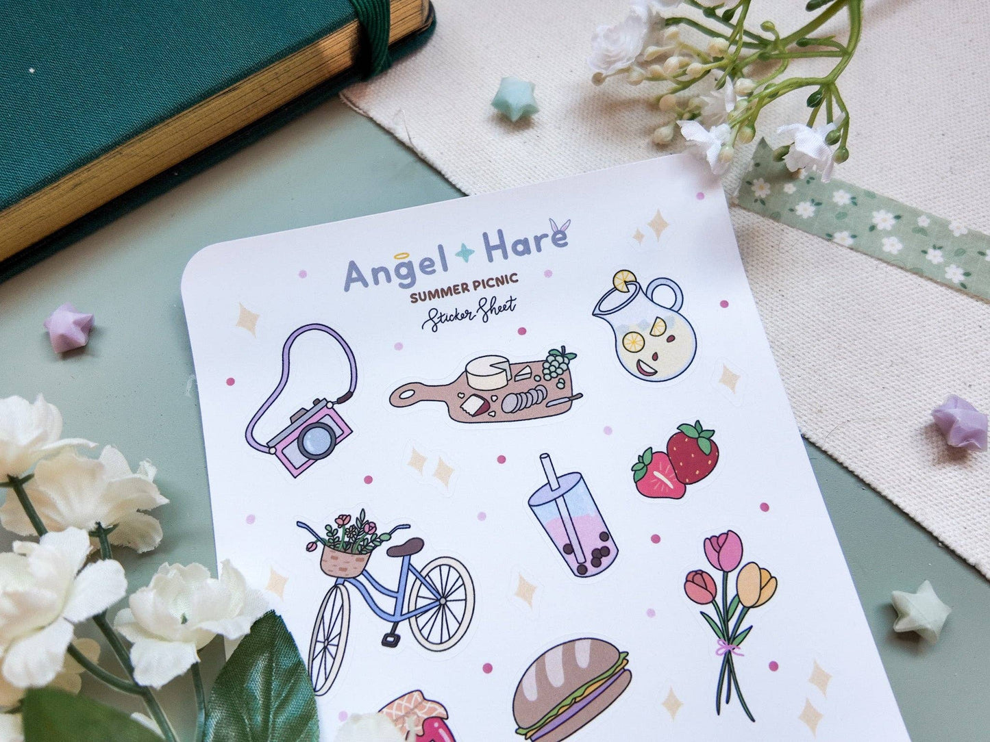 Summer Picnic Waterproof Sticker Sheet