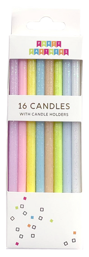 Tall Pastel Rainbow Gradient 16 Candle Set - Front & Company: Gift Store