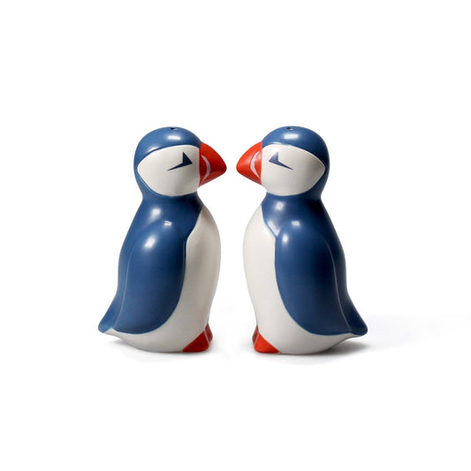 Ceramic Salt & Pepper Shakers Coastal Puffins