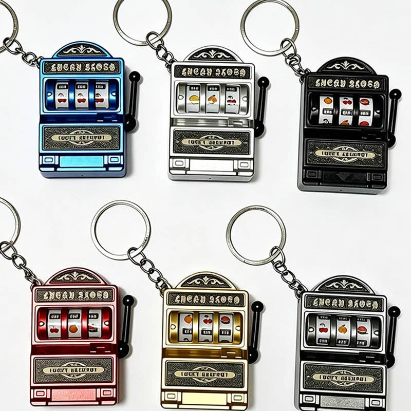 Retro Fruit Slot Machine Keychain