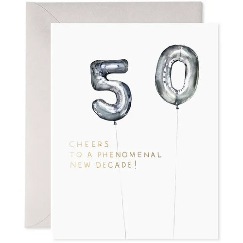 Helium 50 | 50th Birthday Greeting Card - Front & Company: Gift Store