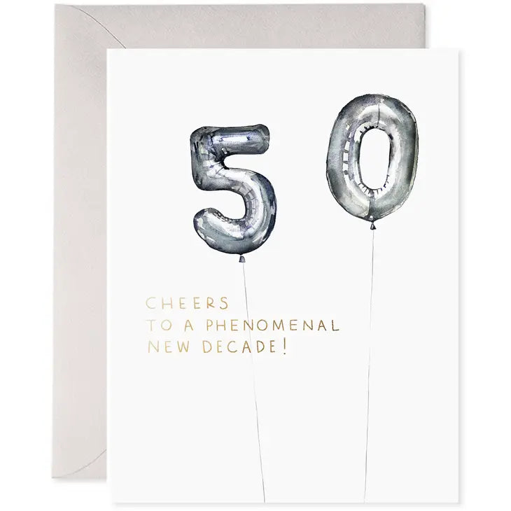 Helium 50 | 50th Birthday Greeting Card