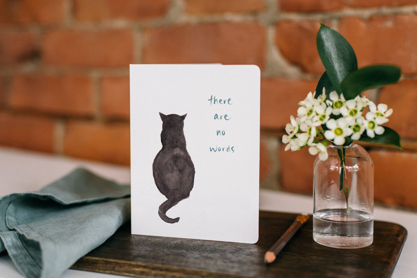No Words -- Black Cat Sympathy Card