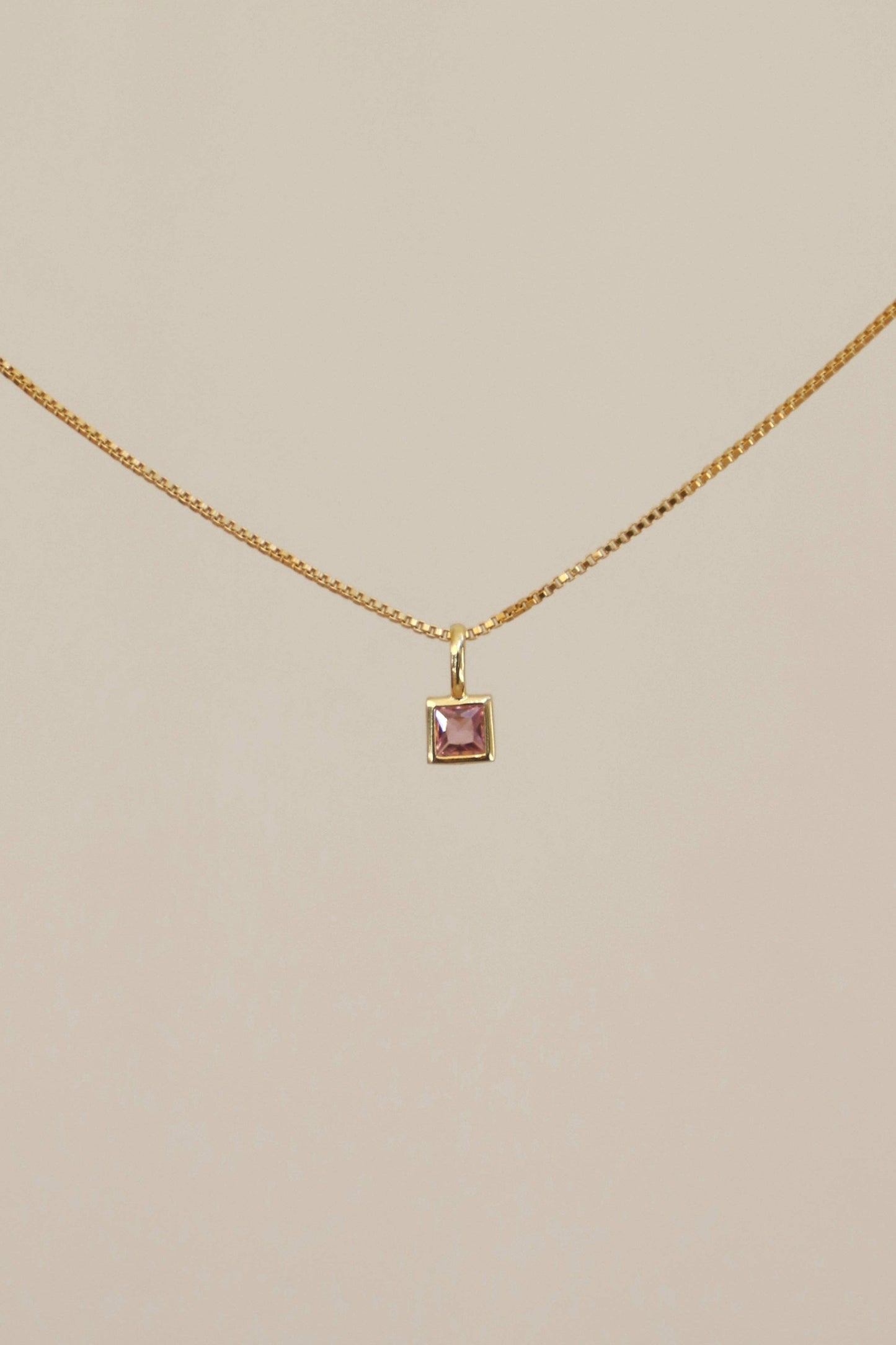 SQUARE BEZEL BIRTHSTONE CHARM