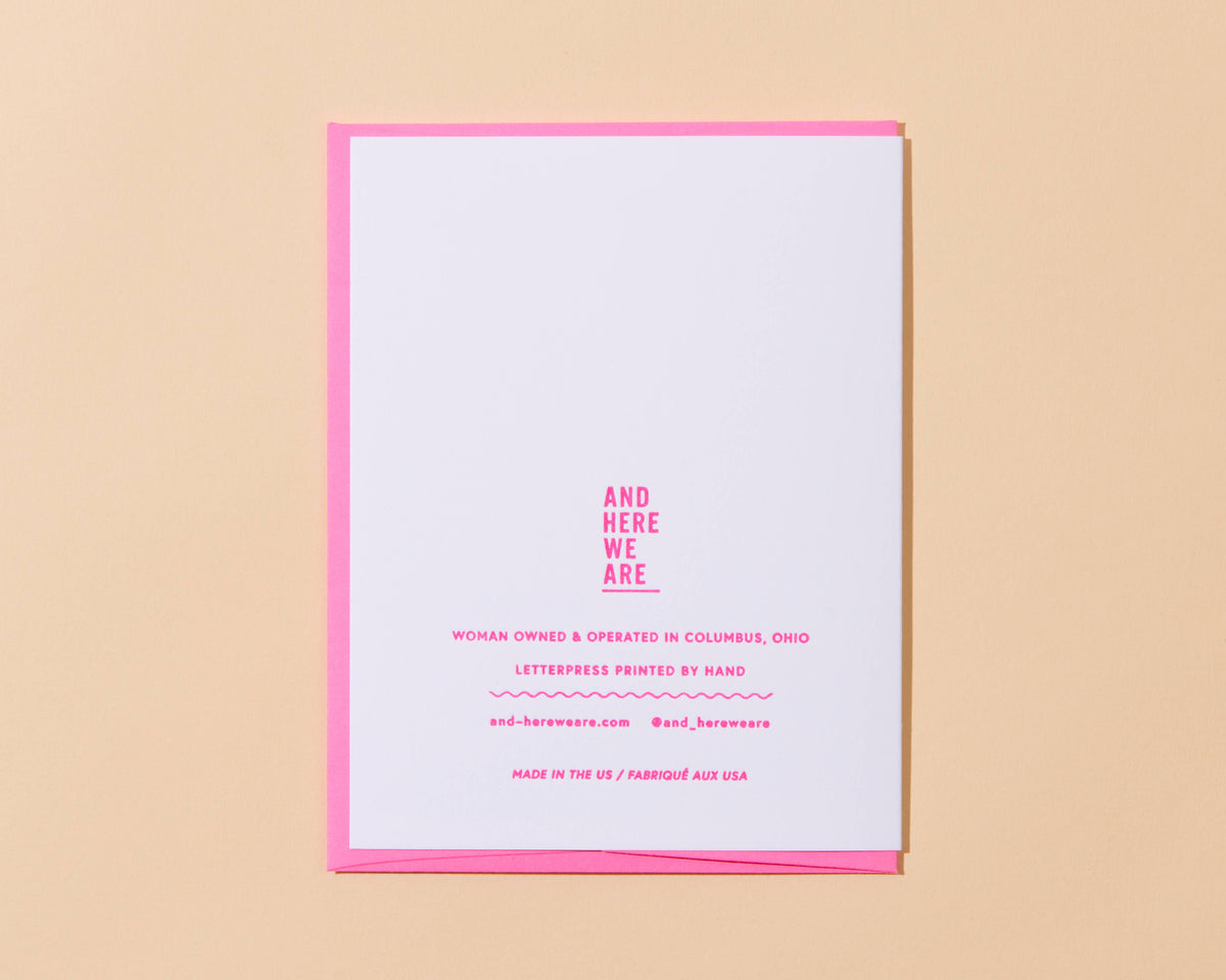 Letterpress Thank You Card - Bottom of My Heart (Pun, Cute)