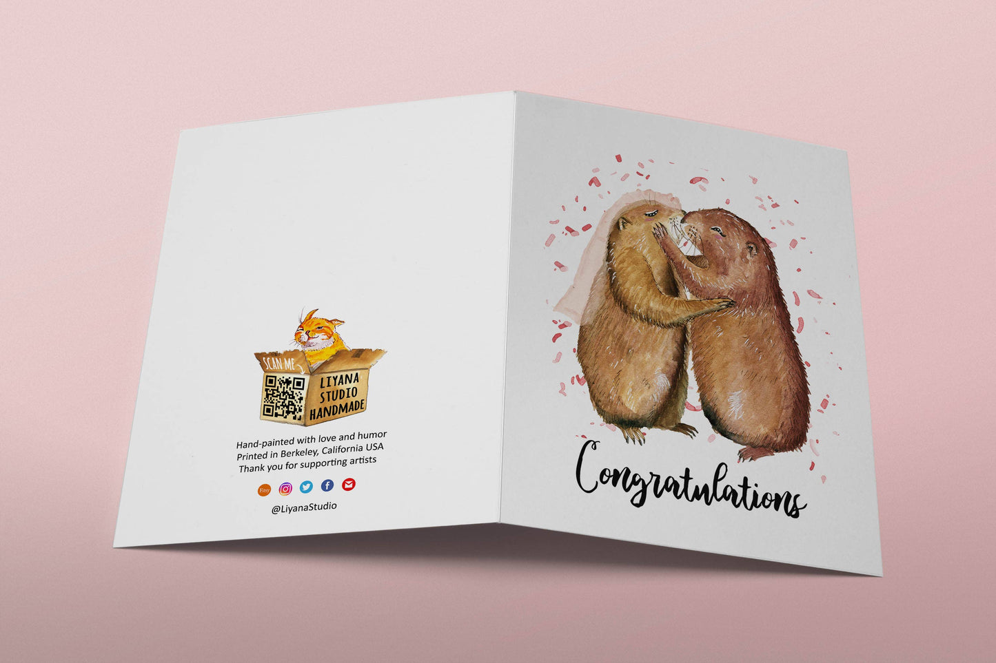 Prairie Dog Couple - Funny Wedding Card