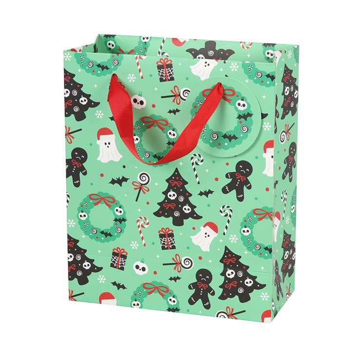 23cm Gothic Medium Gothic Merry Creepmas Print Gift Bag