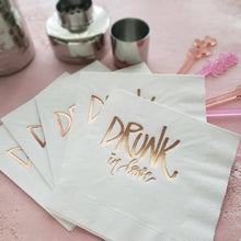 Load image into Gallery viewer, Bachelorette Party Napkins - Drunk in Love Rose Gold foil
