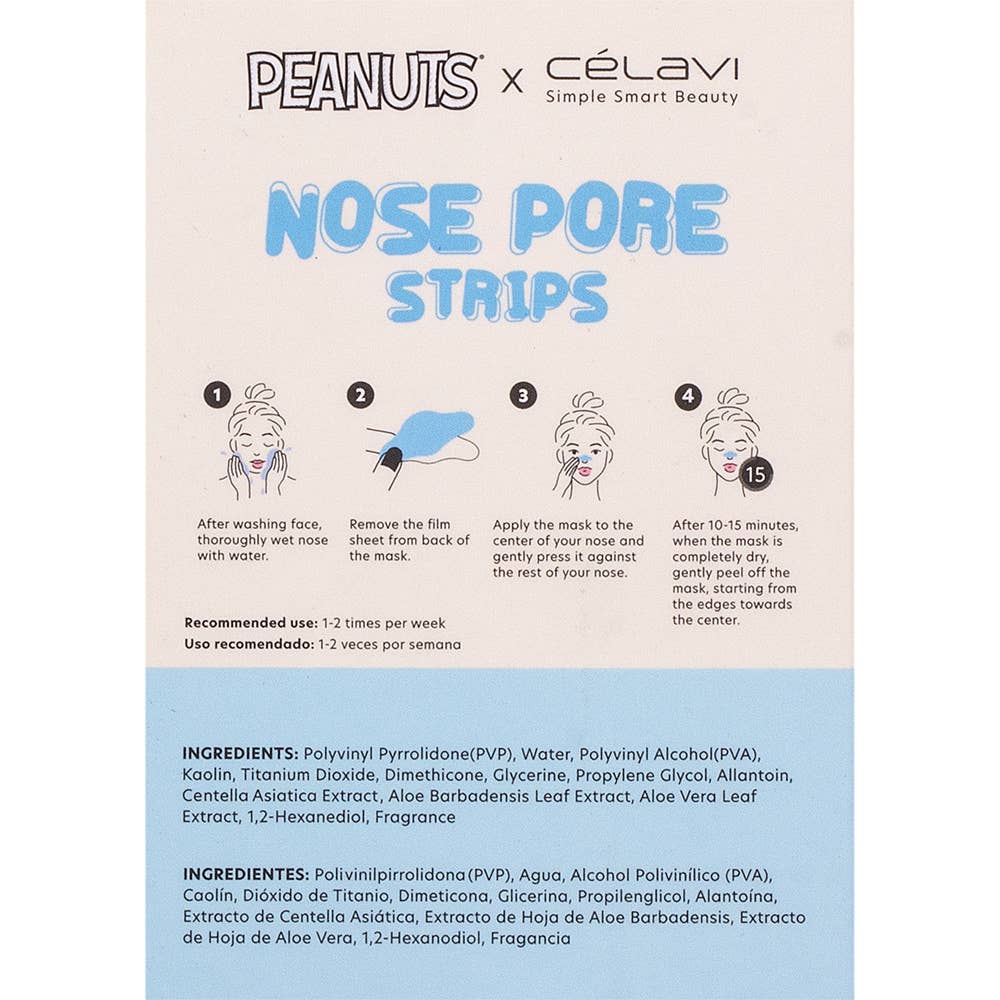 CELAVI X PEANUTS NOSE PORE 6 STRIPS, P 70179