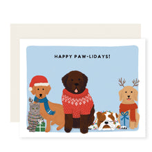 Load image into Gallery viewer, Paw-lidays Card | Adorable Dog Christmas Card
