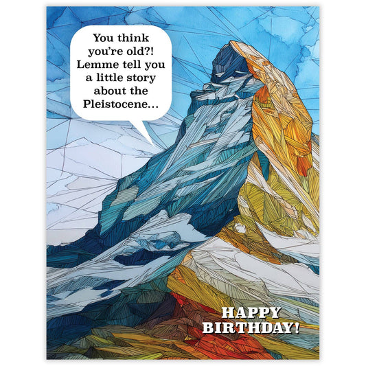 Pleistocene Mountain - Recycled Birthday Card for Climbers