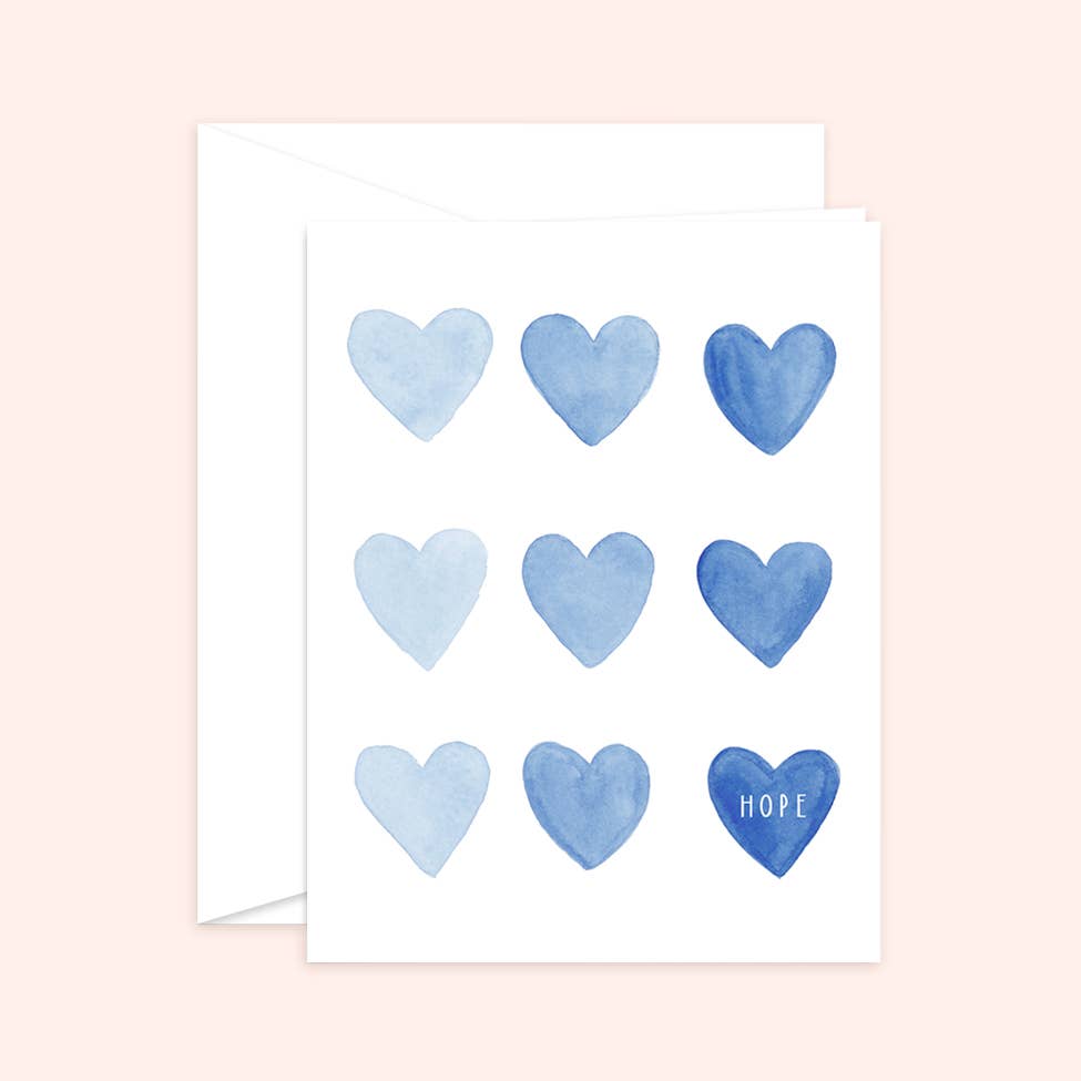 Hearts of Hope - Blue Encouragement & Sympathy Greeting Card