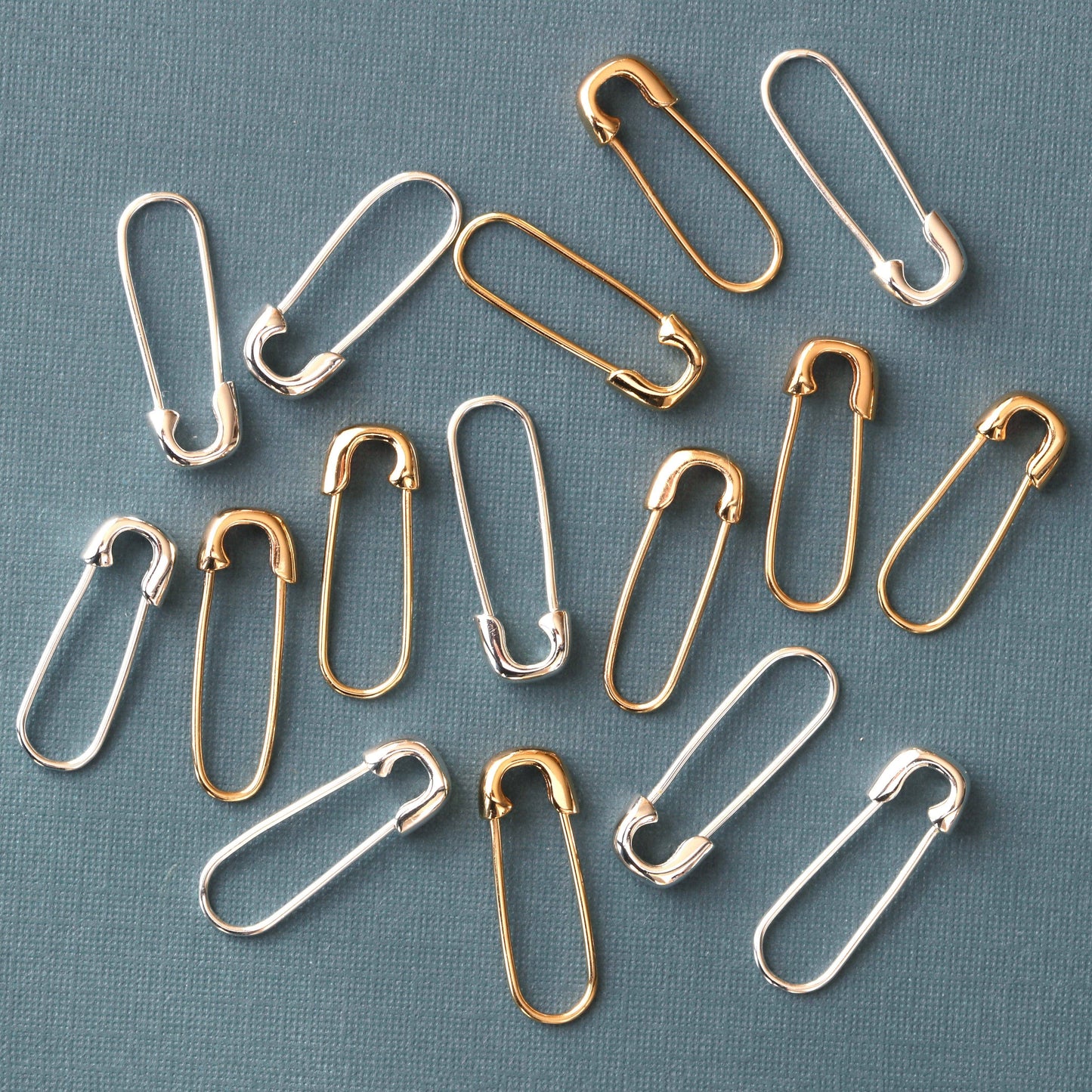 Safety Pin Hoop Earrings 18K Gold Vermeil