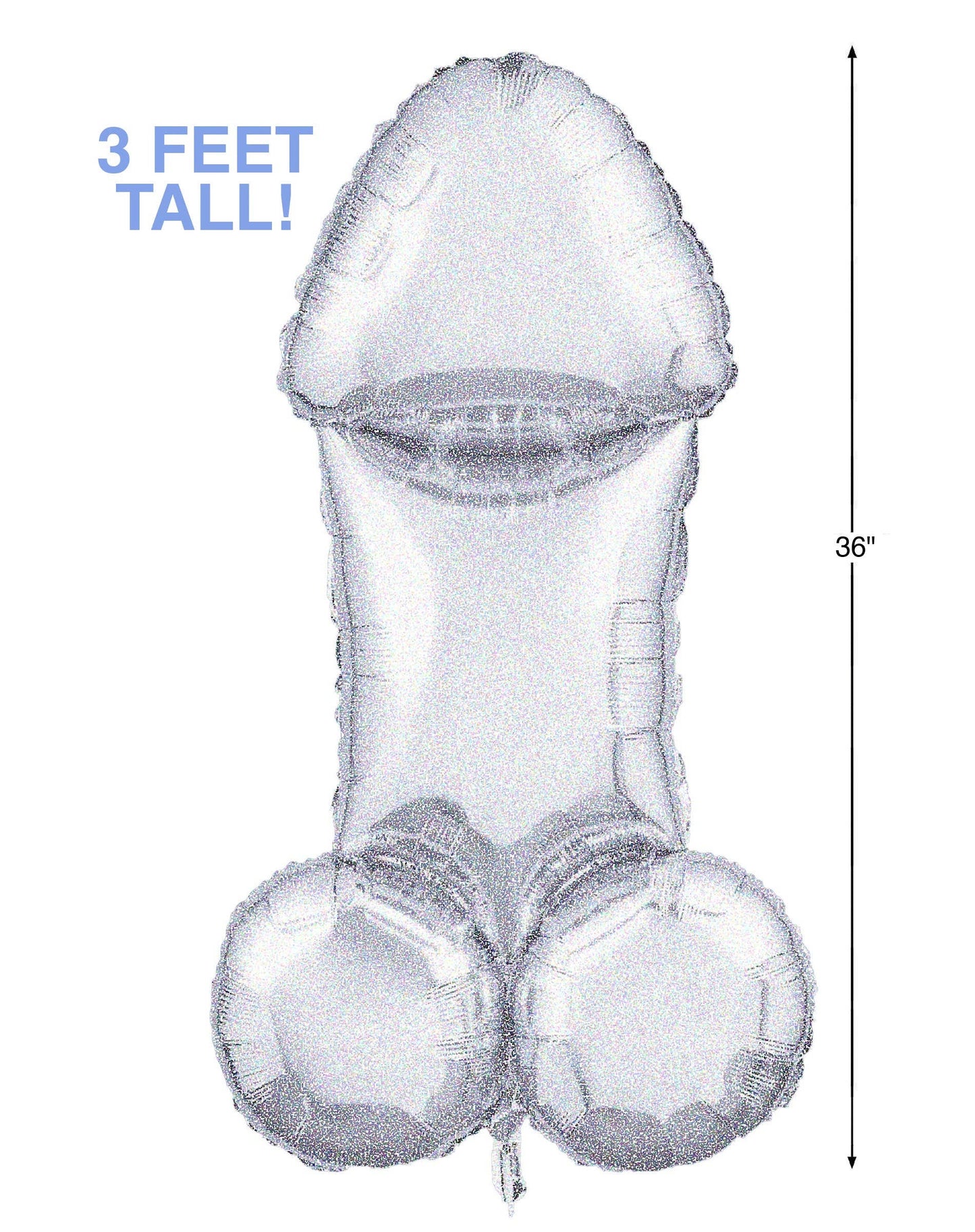 Glitterati Disco Penis 3ft Mylar Balloon