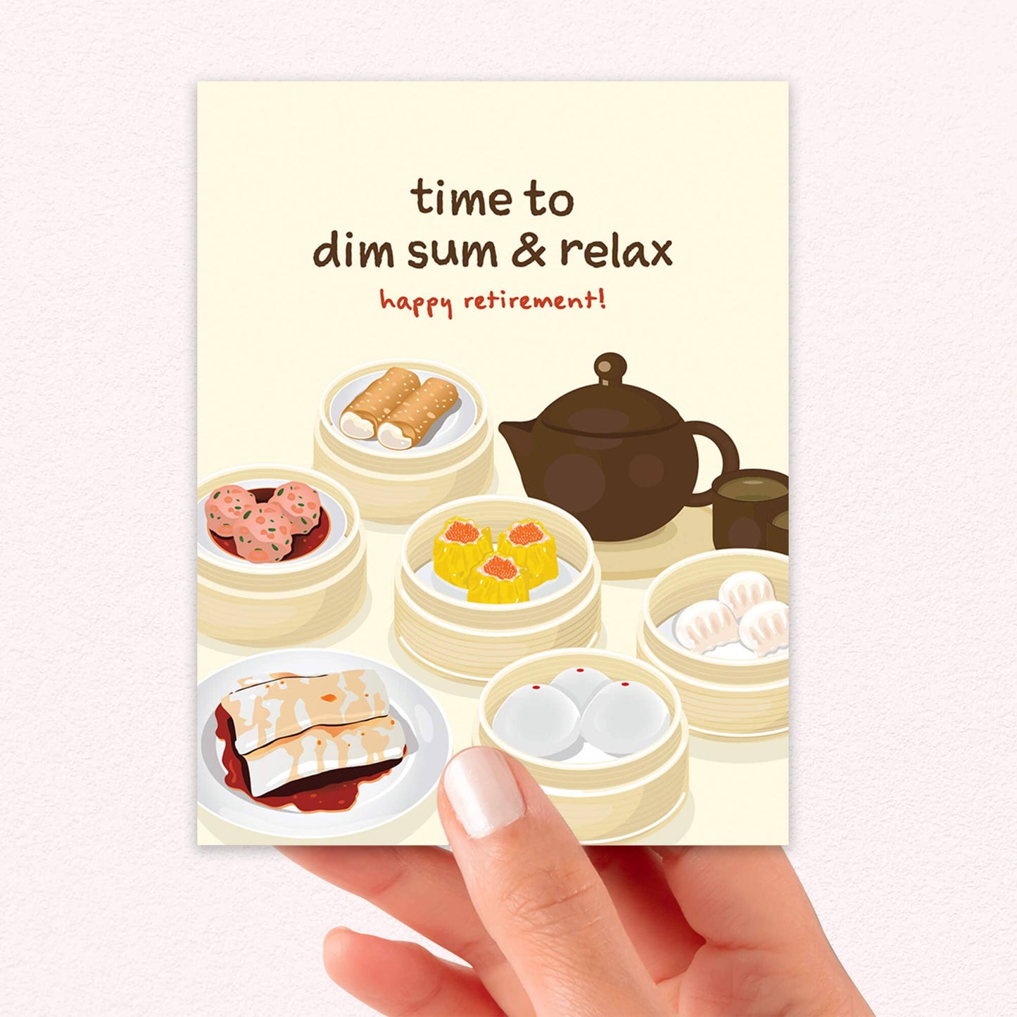 Dim Sum Funny Retirement Cards | Chinese Food Snacks Dessert Greetings