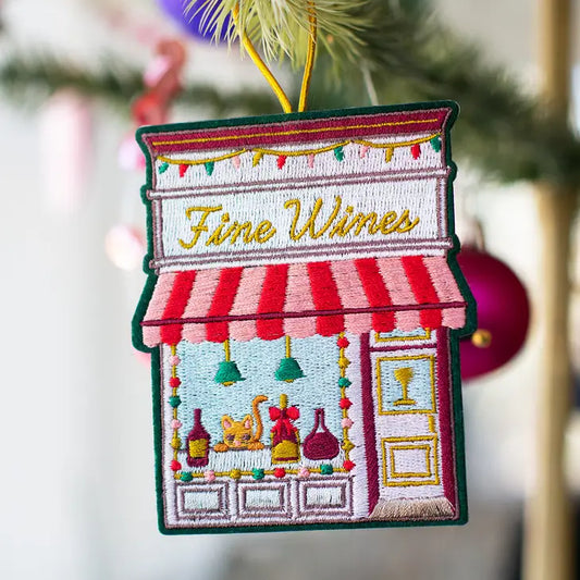 Embroidered Ornament Wine Shop Ornament