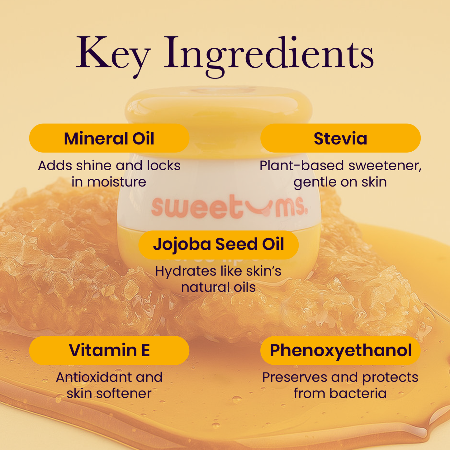Honey Flavored Lip Gloss Jojoba Oil Vegan Valentine's Beauty