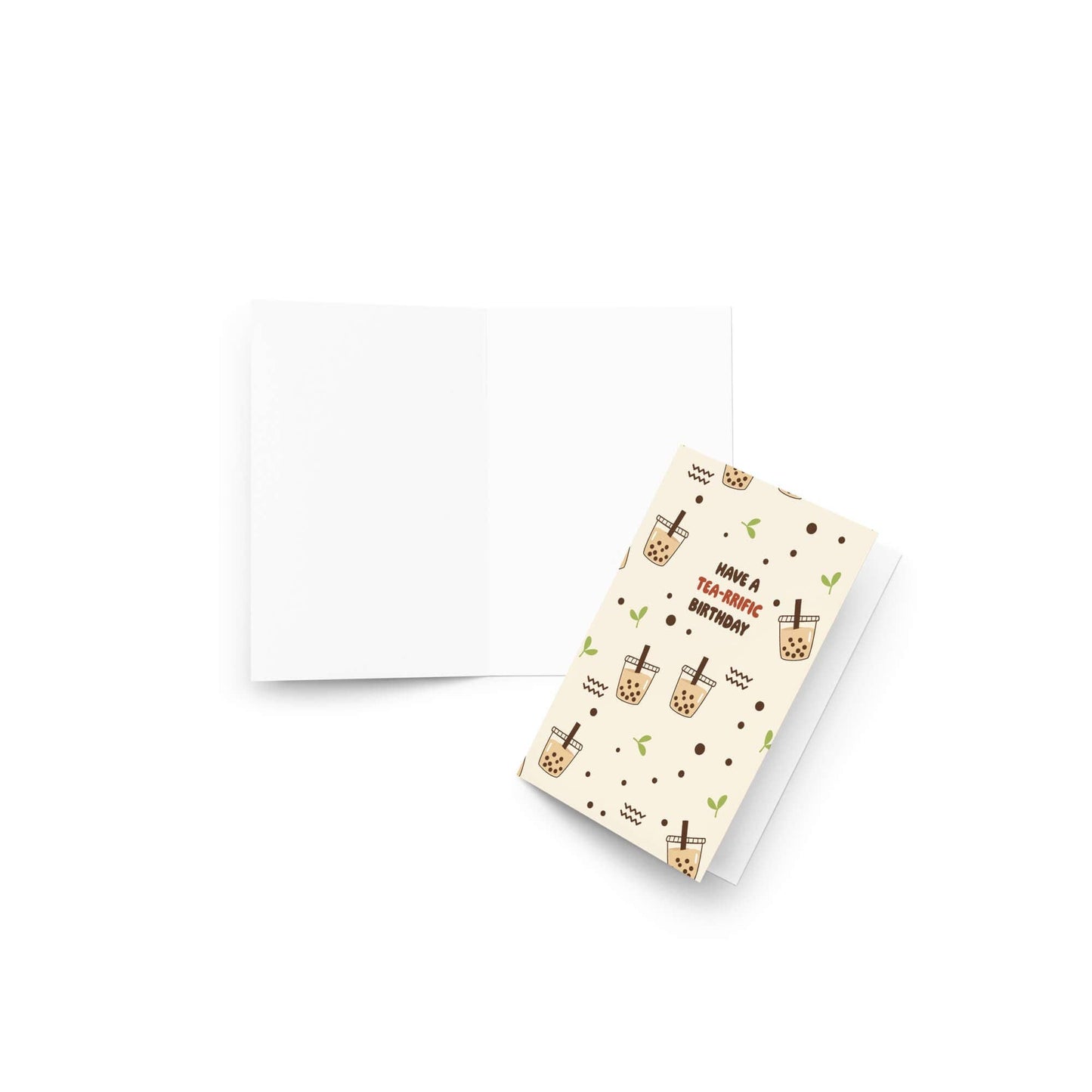 Tea-rrific Milk Tea Cute Birthday Card | Bubble Tapioca Pearl Greetings