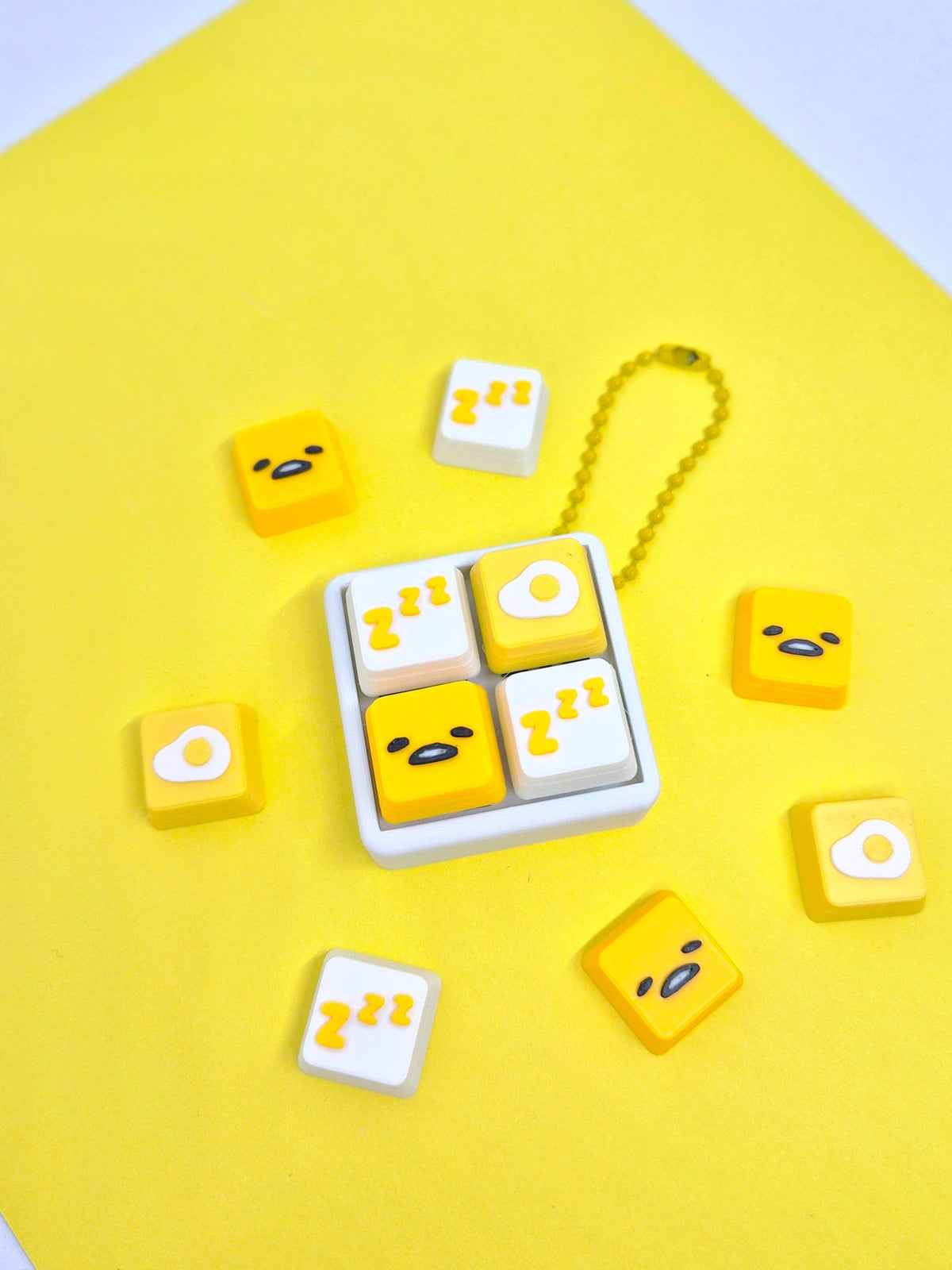 Gudatama Keycap Clicker Keychain
