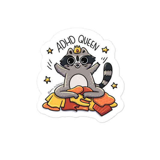 ADHD Raccoon Sticker