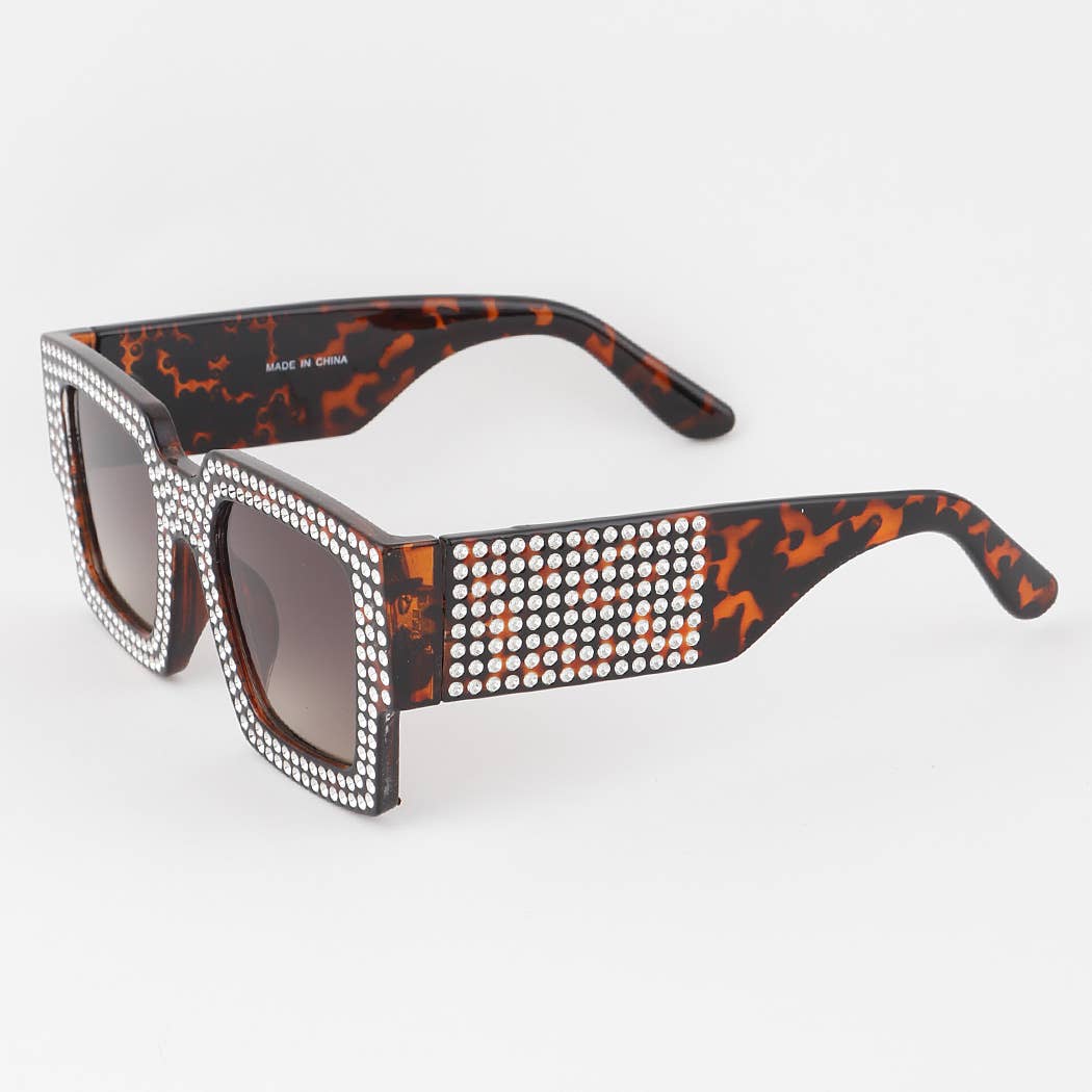 Multi Bejeweled Box Sunglasses