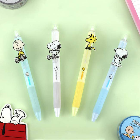 Peanuts Chracters Clip Ballpoint Pen 0.5mm Black