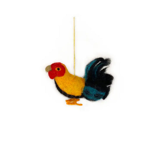 Handmade Felt Colonel Cockerel Hanging Easter Decoration