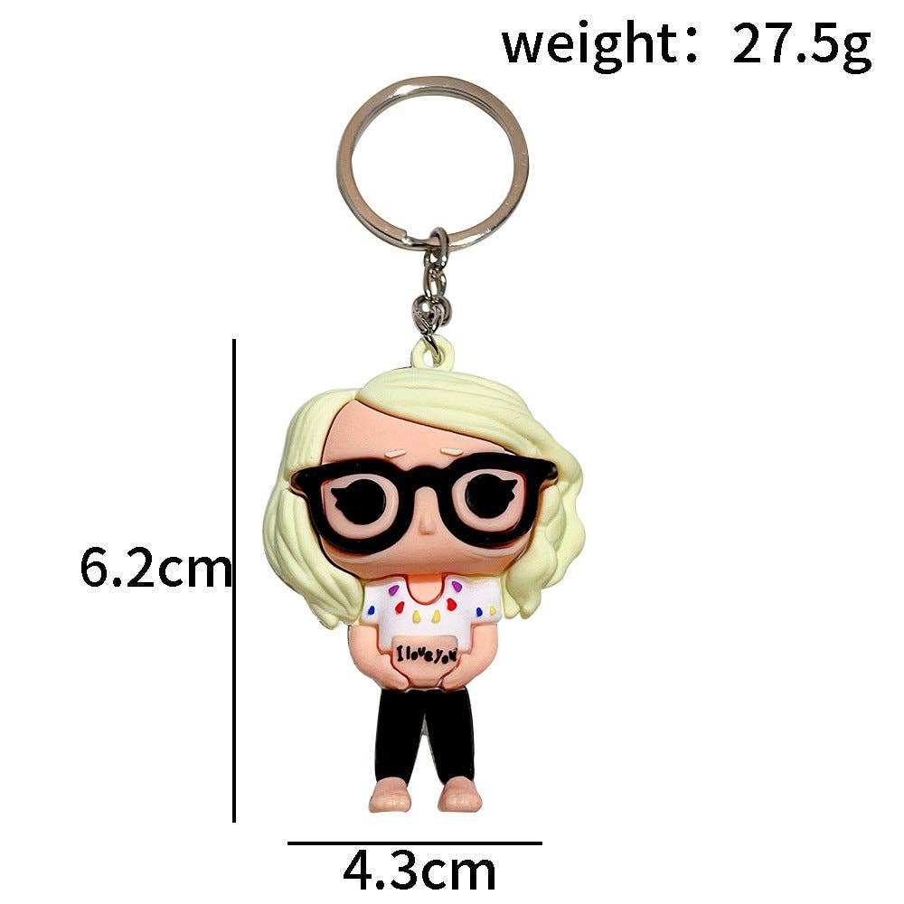 Taylor Swift cartoon character keychains 4 Assorted