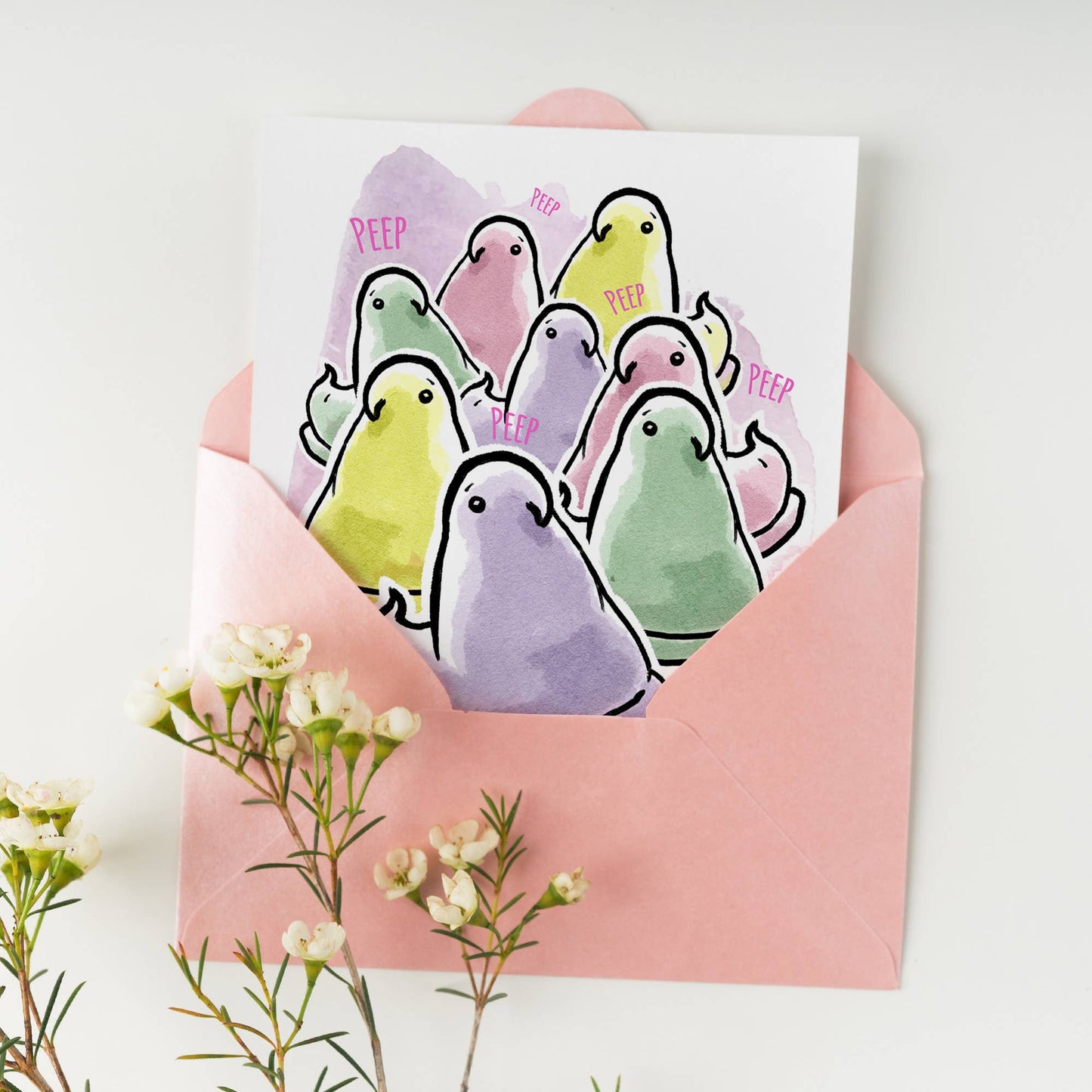 "Holla to my Peeps" Funny Peep Candy Card Happy Easter Card