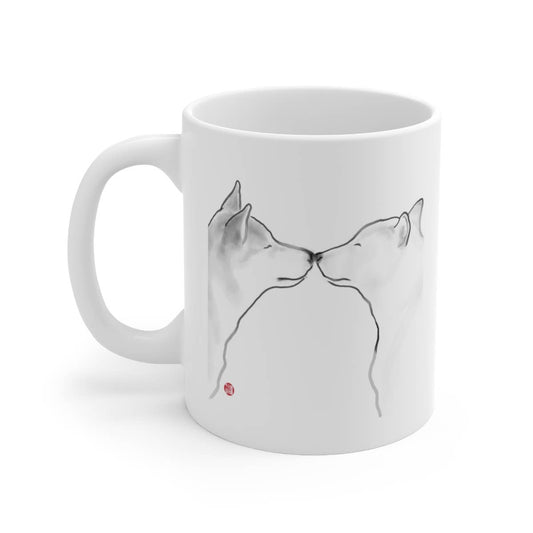 LOVE Shiba Inu Couple Mug | Sumi-e Ink Pet Gift Vday