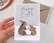 Load image into Gallery viewer, Easter Card | Happy Easter Card | Grey Rabbit Greeting Card
