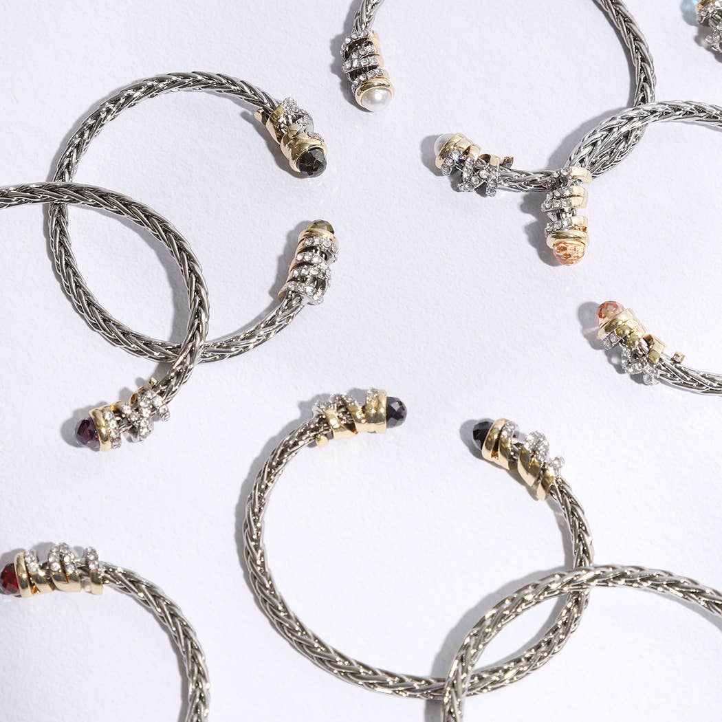 RH 2T 4MM Round Ponytail Bangle Bracelet