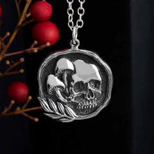 Load image into Gallery viewer, Sterling Silver Skull and Mushroom Charm Necklace
