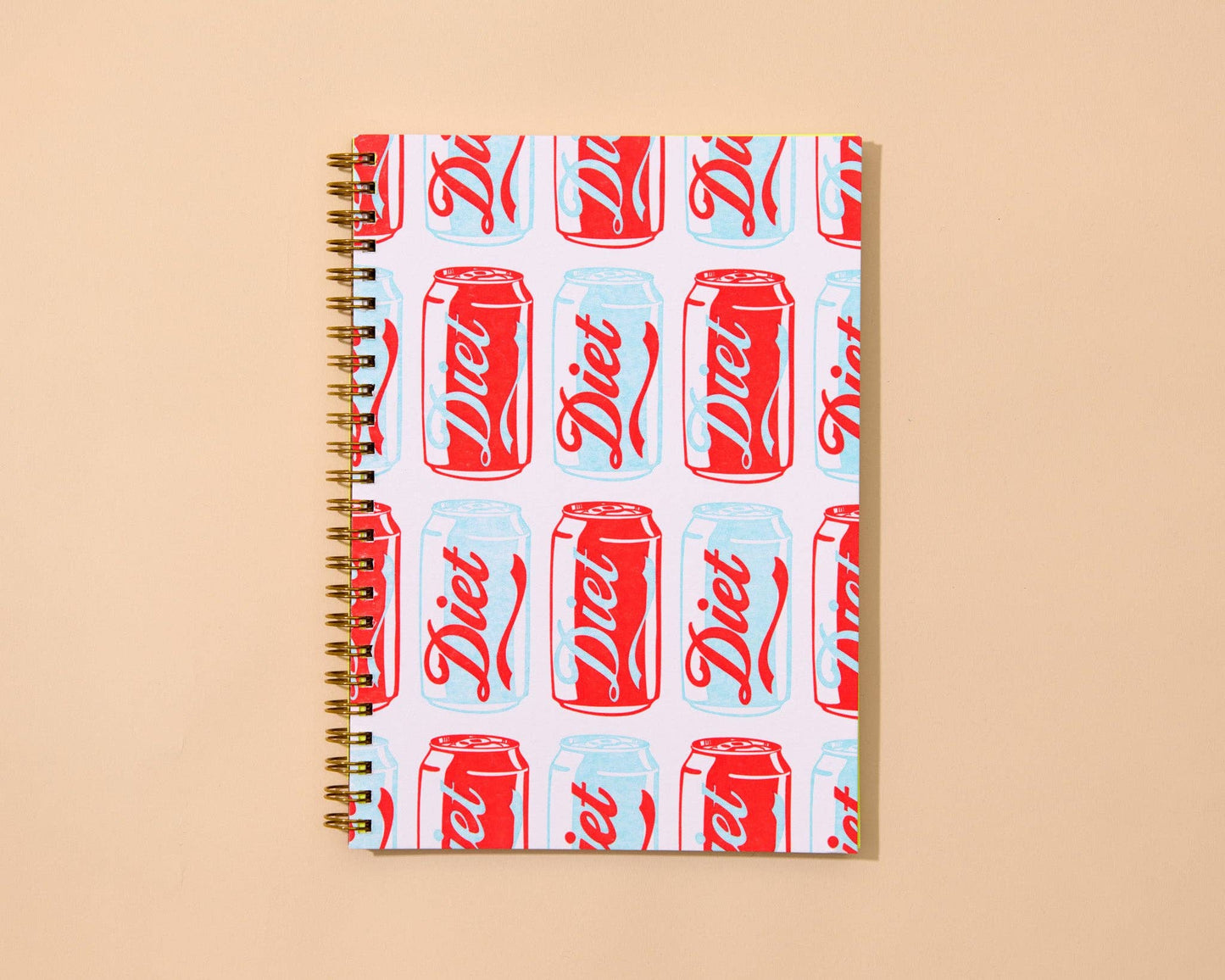 Modern Letterpress Spiral Notebook- Diet Soda Warhol Pop Art