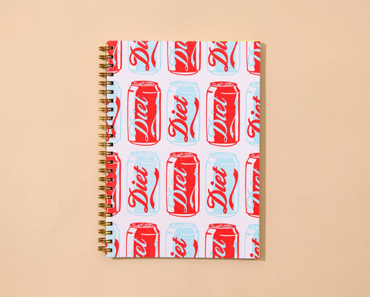 Modern Letterpress Spiral Notebook- Diet Soda Warhol Pop Art