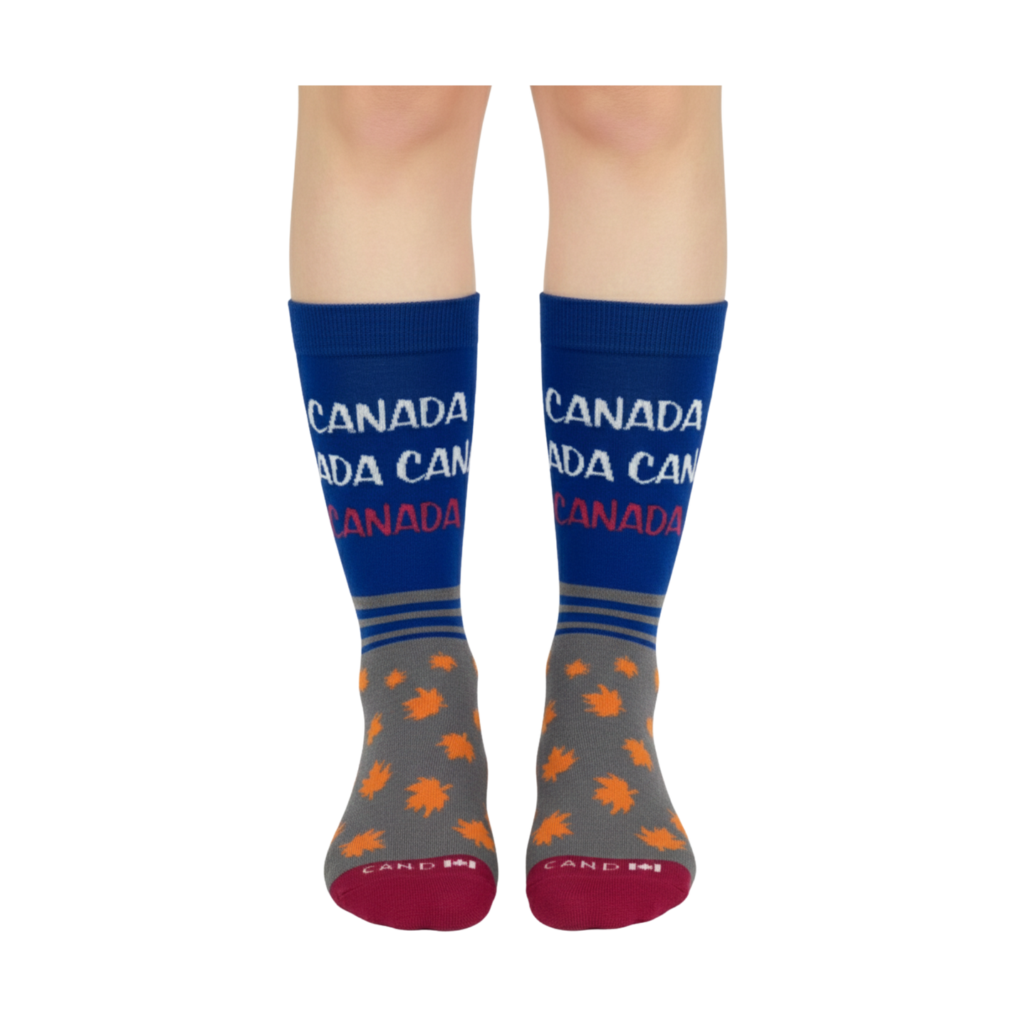Canada Maple Leaf Crew Socks, Colorful Canadian Flag Graphic Travel Souvenir