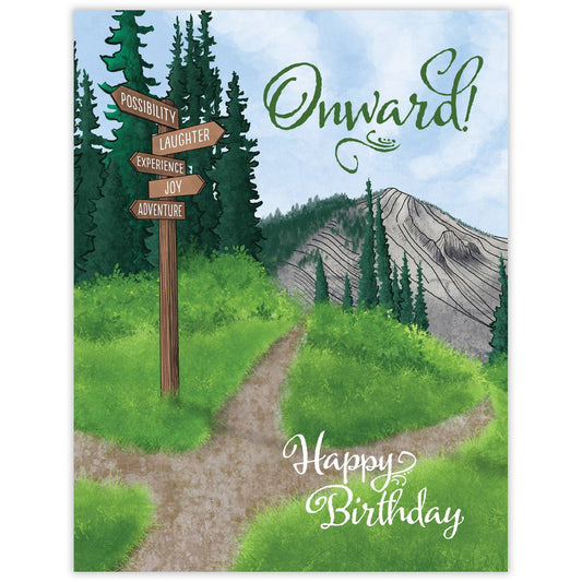Onward! - Recycled Birthday Card for Hikers