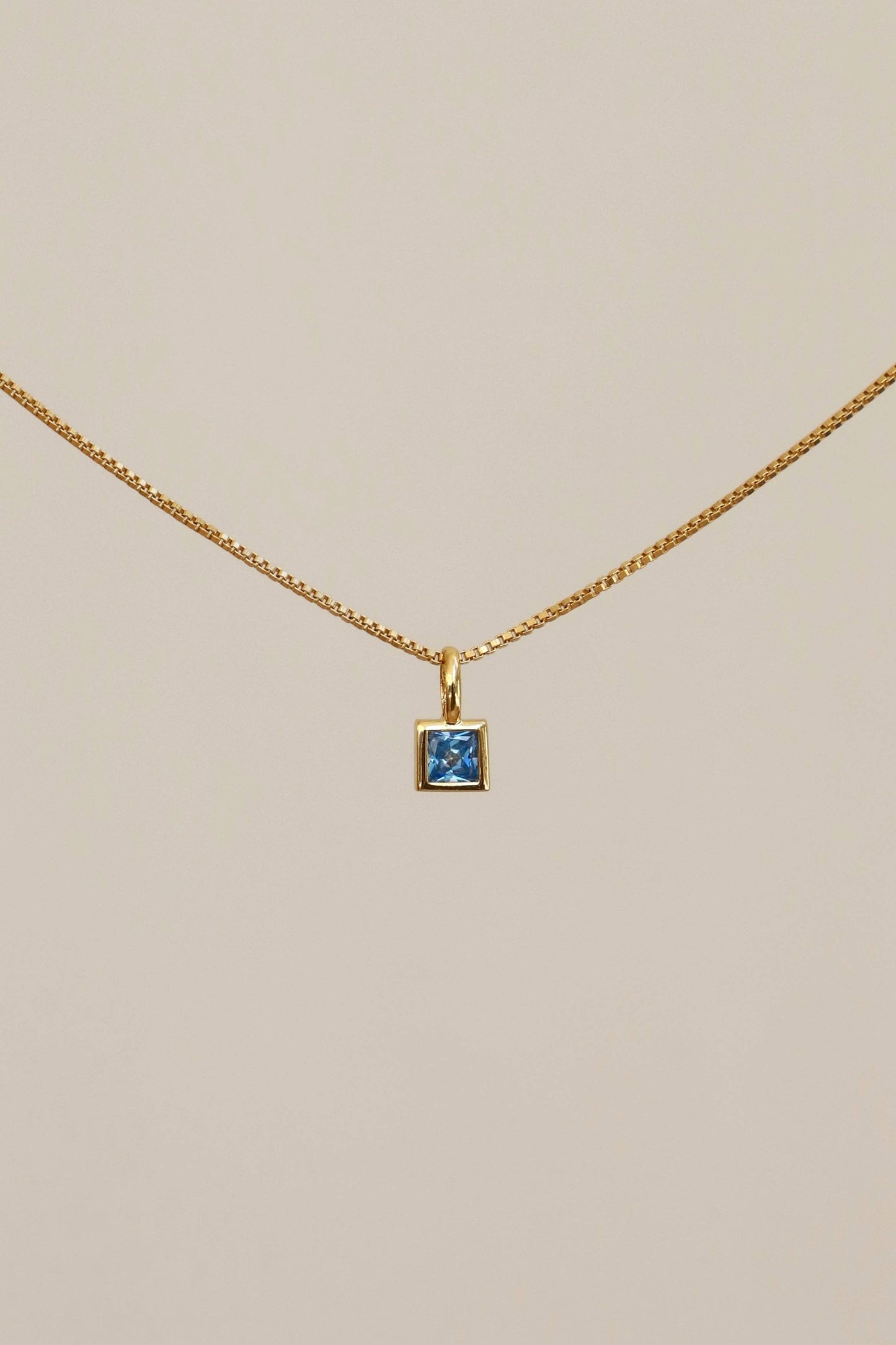 SQUARE BEZEL BIRTHSTONE CHARM