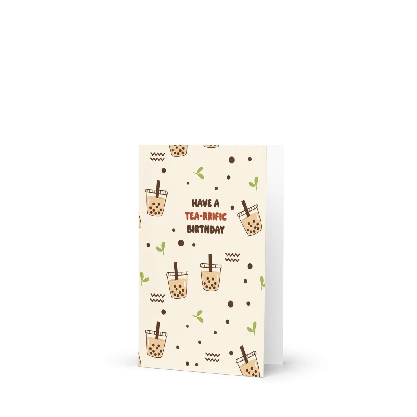 Tea-rrific Milk Tea Cute Birthday Card | Bubble Tapioca Pearl Greetings