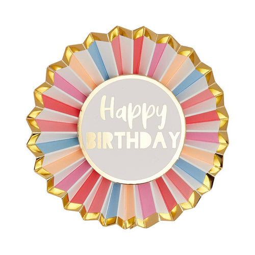 Rose Gold Happy Birthday Badge - Front & Company: Gift Store