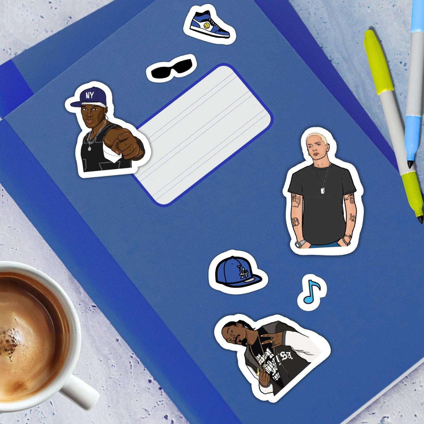 Rappers Hip Hop Rap A5 Sticker Sheet