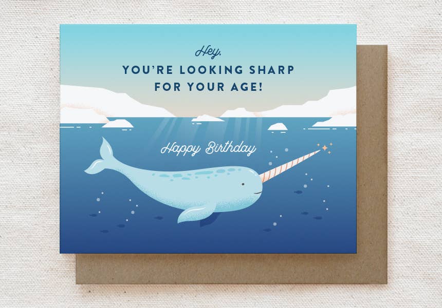 Narwhal - Birthday Card
