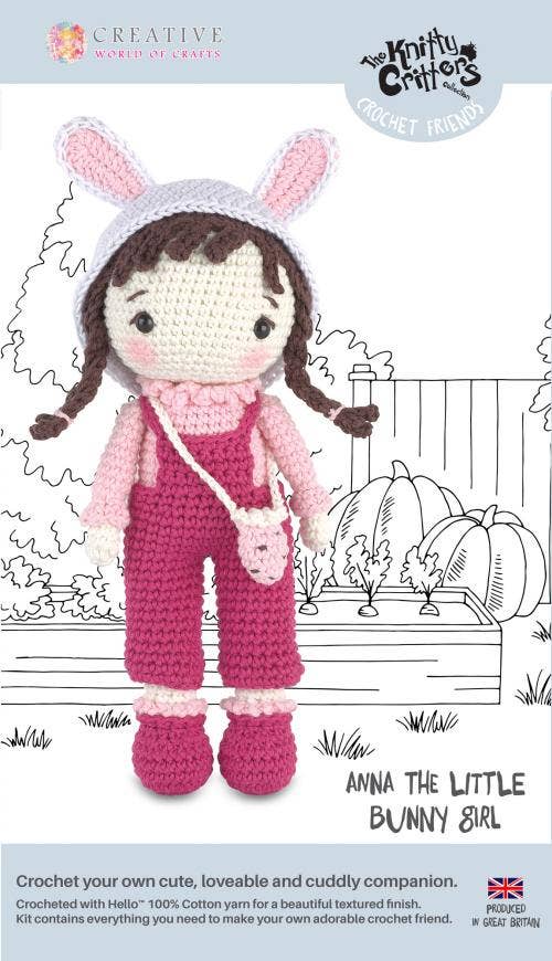 Knitty Critters - Anna The Little Bunny Girl Crochet Kit