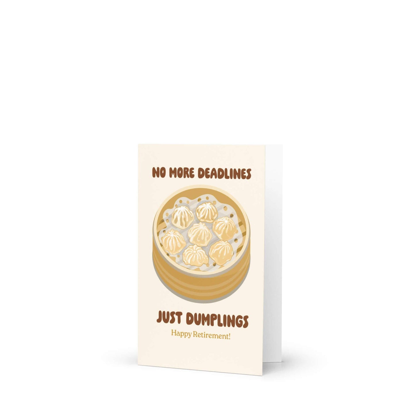 Dumplings Funny Retirement Cards | Chinese Pun Xiao Long Bao Soup Food Greetings