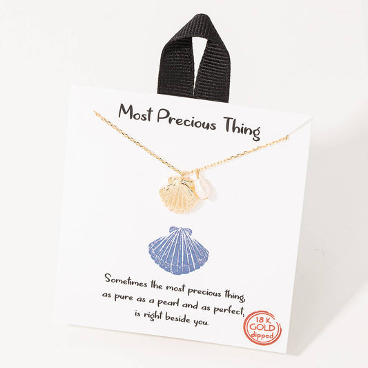 Seashell Clam Pendant Necklace