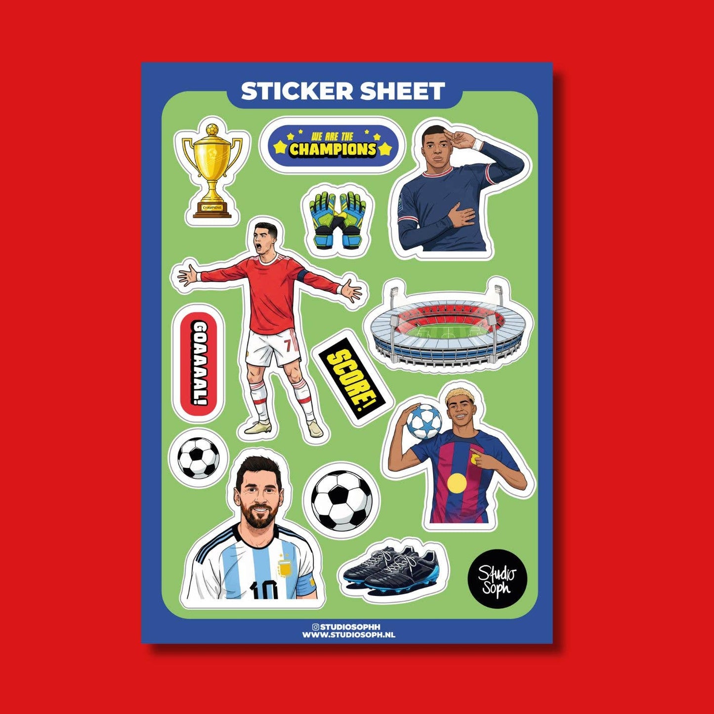 Soccer Champions Sport A5 Sticker Sheet