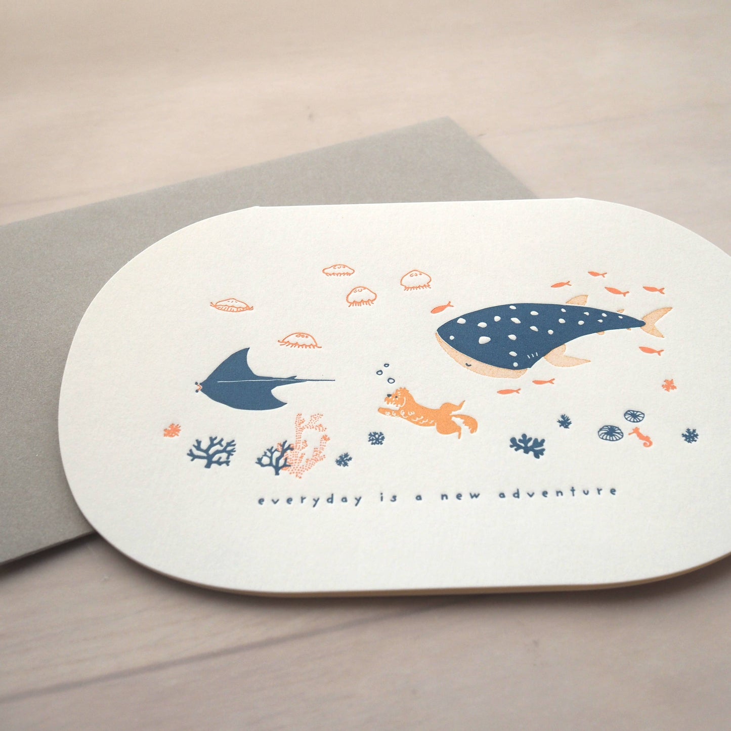 Letterpress happy paws card - everyday is a new adventure
