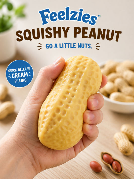 Feelzies™ Squishy Peanut – Quick-Release Cream Filling
