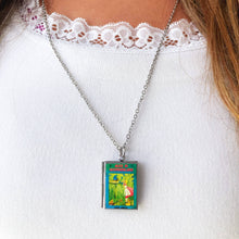 Load image into Gallery viewer, Book Locket Alice In Wonderland - Blue with Caterpillar
