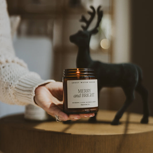 Merry and Bright 9 oz Soy Candle - Christmas Decor & Gifts